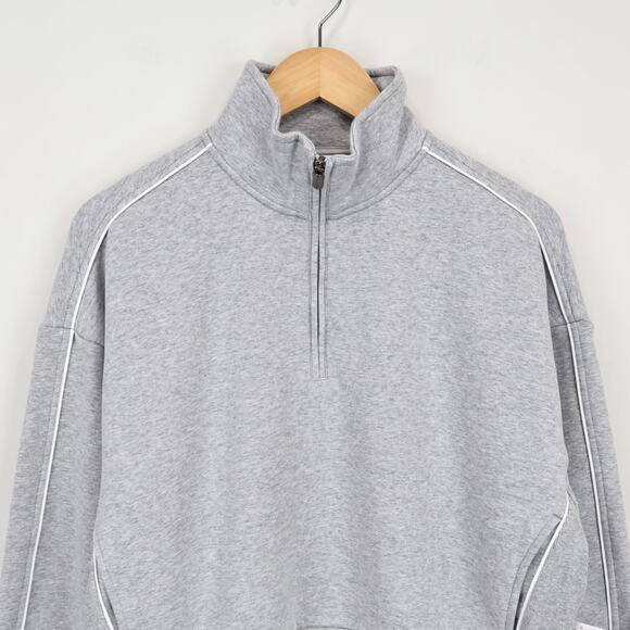 NWT Athleta Forever Fleece 1/2 Zip High Hip Crop Piping Sweatshirt Grey Small - Picture 6 of 11